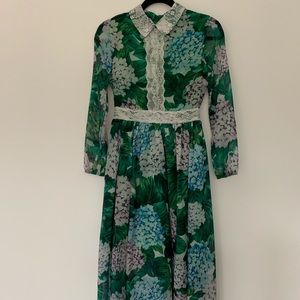 Hydrangea green dress. Size S